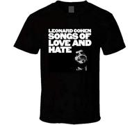 LUSHAOJIANG Leonard Cohen Songs of Love and Hate Album Mens T-Shirt Black Tees Unisex Shirt XL