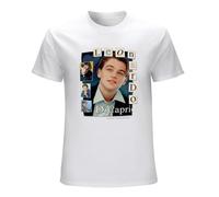 LUSHAOJIANG Leonardo Dicaprio When Young Mens T-Shirt White Tees Unisex Shirt M