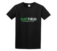 LUSHAOJIANG Vegan Plant Fueled Athlete Mens T-Shirt Black Tees Unisex Shirt S