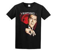LUSHAOJIANG Vertigo V4, Alfred Hitchcock, Movie Poster 1958, Mens T-Shirt Black Tees Unisex Shirt XXL