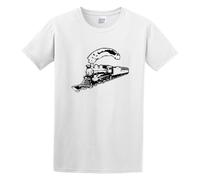 LUSHAOJIANG Vintage Train Lokomotive Old Retro Look Mens T-Shirt White Tees Unisex Shirt L