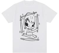 LUSHAOJIANG Yoshitomo Nara Four of Swords Mens T-Shirt White Tees Unisex Shirt XXL