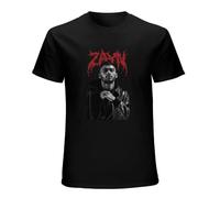 LUSHAOJIANG Zayn Malik Band Mens T-Shirt Black Tees Unisex Shirt S