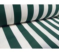 LushFabric Sofia - Tela a rayas blancas de 4 cm de ancho para cortinas, tapicería, decoración del hogar, camino de mesa, material: 140 cm de ancho (2 metros, verde oscuro)
