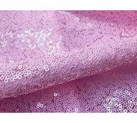 LushFabric Tela de lentejuelas de 3 mm elástica en 2 direcciones, multicolor, material para manualidades de carnaval, 130 cm de ancho (1 metro, rosa bebé)