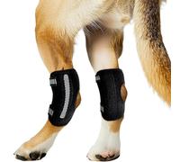 Lushnessu Rodillera para perro para pierna trasera desgarrada ACL, soporte de articulación de corvejón trasero canino, protección contra lesiones articulares y esguinces, diseño extraíble, viene con 2