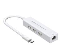 Luskinno Hub micro USB 4 en 1, 3 puertos USB con adaptador Ethernet, compatible con Raspberry Pi Zero, tablet Android, Chromecast