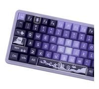 Luskinno Teclas PBT, 138 teclas con temática de bruja de Halloween, teclas MDA, sublimación de tinta, juego de teclas personalizadas para teclado mecánico MX 61/64/68/84/87/100/104/108