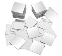 Lusofie 100 mini espejos cuadrados pequeños para manualidades, azulejos cuadrados autoadhesivos para manualidades, proyectos de bricolaje, mosaicos, suministros de arte y decoración del hogar (1 x 1