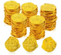 Lusofie 100 Piezas Monedas Pirata Réplica de Moneda de Plástico Doblones Españoles Monedas Juguete de San Patricio Decoraciones de Fiesta Pirata para Eventos Temáticos de Aventura de Halloween