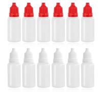 Lusofie 12 Piezas 15 ml Botellas de Líquido Botellas de Plástico Vacías Goteo Botellas de Viaje Botella de Plástico Comprimible Láminas de Gotas para Ojos Portátil Con Tapa Y Varilla Para Mezclar