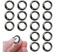 Lusofie 16 Piezas Metal Anillo Tórico Clip de Llavero Anillo Dividido Mini Clip Redondo Gancho de Clip de Resorte para Aldabas de Puerta Hardware de Cartera (Negro)