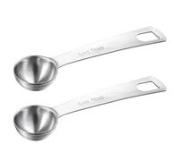 Lusofie 2 cucharas medidoras de acero inoxidable de 5 ml, 1 cucharadita, cucharas medidoras de acero inoxidable para cocina, cuchara de cocina, cuchara de café (plateado)
