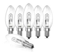 Lustaled Bombillas E14 Regulable con Luz tipo vela, Sustituible Bombilla LED E14 de 15W, 2700K en Blanco Cálido, Bombilla Casquillo Fino de 220-240V CA para Lámparas de Araña, 6 Unidades