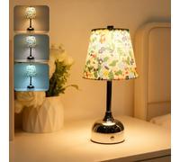 Lustaled Lámpara de mesa inalámbrica, 3 modos de color, recargable, funciona con pilas, lámpara táctil LED regulable continua, IP54 portátil, metal cromado plateado, lámparas junto a lámparas para