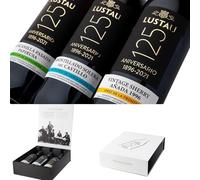 Lustau Estuche 125 Aniversario Vinos de Jerez | Pack Regalo 3 Botellas 50 cl | Manzanilla Pasada Amontillado Sherry Dulce | Edición Limitada Coleccionista Gourmet