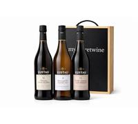 Lustau Pack Degustación de Jerez Premium (3 Botellas) - Manzanilla Papirusa, Oloroso Don Nuño y Pedro Ximénez San Emilio - Estuche de Madera - Vinos de Jerez Selección Bodegas Lustau- MYSECRETWINE-