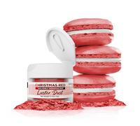 Luster Dust - Polvo navideño rojo (4 g, 1 frasco) | Polvo y pintura vegana comestible para decoración de pasteles, helados, postres, cócteles y bebidas Bakell