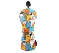 Lustige Golf Schlägerhaube - Fahrerhülle im Katzen Cartoon Design, PU Leder Oberfläche, Wasserdicht und Pflegeleicht, Schützt zuverlässig VOR Kratzern | Golf Zubehör für Herren Damen Training Platz