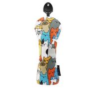 Lustige Golf Schlägerhaube - Fahrerhülle im Katzen Cartoon Design, PU Leder Oberfläche, Wasserdicht und Pflegeleicht, Schützt zuverlässig VOR Kratzern | Golf Zubehör für Herren Damen Training Platz