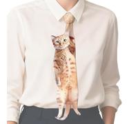 Lustige Katzenkrawatte - Neuheitskrawatte mit Katzenmuster | Niedliches Modeaccessoire mit Tiermuster | Stilvolle Party-Kostüm-Krawatte für Halloween, Weihnachten, Themenveranstaltungen, Katzenliebhab