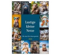Lustige kleine Nerze (Wandkalender 2026 DIN A4 hoch), CALVENDO Monatskalender: Niedliche Wirbelwinde mit flinken Pfoten und frechem Charme, die stets für Überraschungen gut sind.