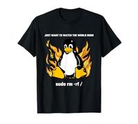 Lustige Linux Sprüche - Ordenador - Sudo rm -rf / Tux Linux Penguin - Programador Camiseta Black S Manga Larga Hombre Adulto Linux-themed programmer shirt