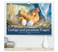 Lustige und paradoxe Fragen (hochwertiger Premium Wandkalender 2026 DIN A2 quer), Kunstdruck in Hochglanz: auf die niemand so wirklich eine Antwort weiß