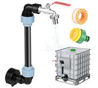 LustLocke Grifo Deposito 1000 litros con Cuello De Cisne 3/4", Grifo De Latón para Depósito De Agua De Lluvia, Adaptador De Depósito IBC para Jardín Y Hogar
