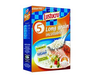 Lustucru Riz Long Grain 5 Minutes Incollable Sachet Cuisson 450 g