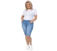 Lusty Chic Mujer Pantalón Capri, Vaquero Cintura Alta Pirata Verano Tejano Cropped Jeans Casual (3XL, Azul Claro)