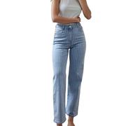 Lusty Chic Mujer Pantalón Vaquero Cintura Alta Azul Diamnatee Jeans Tejanos Mujer Elásticos Corte Ajustado Cómodo (L, Azul 1)