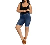 Lusty Chic Pantalones Cortos de Mezclilla elásticos para Mujer - Pantalones Cortos elásticos Casuales de Cintura Alta para Mujer (L, Azul 2)