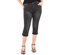 Lusty Chic Pantalones Talla Grande Mujer 3/4 Cintura Alta Vaqueros Verano Capri - Cintura Alta 3/4 Pantalon Mujer Verano (4XL, Gris)
