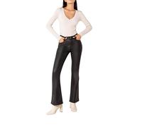 Lusty Chic Vaqueros Flare de Cuero de Imitación Negro para Mujer - Cintura Alta, Corte Elegante y Versátil (Negro 1, S)