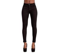 Lusty Chic Vaqueros Mujer Push Up Tejanos Cintura Alta Pantalones Pitillos Elasticos Jean de Color (XL, Negro)