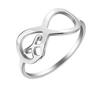 LUTAKU Anillo de acero inoxidable con runa de poder angelical para mujeres y niñas, pequeñas runas de cazador de sombras, anillo infinito de runas celtas, regalo de joyería, Metal