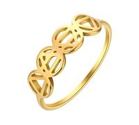 LUTAKU Anillos minimalistas de dedo de 4 elementos para mujeres y niñas, anillo de agua de aire y tierra, anillo de astrología oculta, regalo de joyería, Metal no precioso