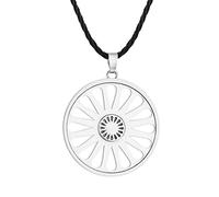 LUTAKU Collar con colgante de rueda de chakra romaní para hombres y niños, gitanos, gitanos, cadena de cuero, amuleto de símbolo indio Ashoka