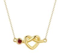 LUTAKU Collar de corazón con nudo simple: engastado con diamantes, este collar es perfecto para el uso diario y esencial para añadir un toque de sofisticación. Regalo para mujeres.