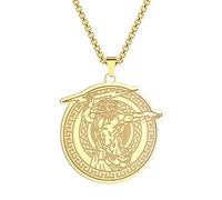 LUTAKU Collar de oro medusa para hombre, unisex, con colgante de mitología griega antigua, cadena de hip hop para hombre, Acero inoxidable, No es una piedra preciosa