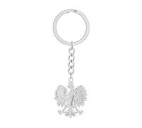 LUTAKU Llavero de águila con escudo de armas de Polonia, estilo étnico retro, llaveros de acero inoxidable, llaveros para mujeres, hombres, bolsos, llaveros, hermanas, hermanos, regalos de cumpleaños,