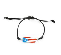 LUTAKU Pulseras de mapa y bandera de Puerto Rico para mujeres y hombres, pulseras de Puerto Rico con colgante, accesorios de joyería de mapa de acero inoxidable, talla única, Acero inoxidable, No es
