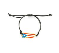 LUTAKU Pulseras de mapa y bandera de Puerto Rico para mujeres y hombres, pulseras de Puerto Rico con colgante, accesorios de joyería de mapa de acero inoxidable, talla única, Acero inoxidable, No es
