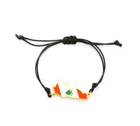 LUTAKU Pulseras de mapa y bandera del Líbano para mujeres y hombres, pulseras de Líbano, colgante de acero inoxidable, accesorios de joyería de mapa, talla única, Acero inoxidable, No es una piedra