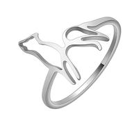 LUTAKU Viking Wolf Ring for Women Girls Animal Stack Rings Stainless Steel Wolf Jewelry Gift Dainty Wolf Ring