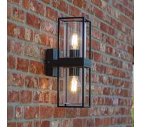 LUTEC Aplique de exterior FLAIR, negra, 39 cm, 2 x E27, IP44