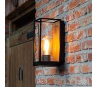 LUTEC Aplique de exterior FLAIR, negra, altura 26 cm, metal, IP44, E27