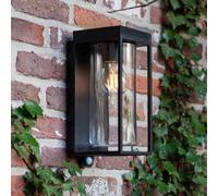 LUTEC Aplique de exterior solar FLAIR, negra, 29 cm, con sensor, IP44