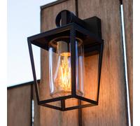 LUTEC Aplique de exterior WEST, negra, altura 29 cm, metal, IP44, casquillo E27